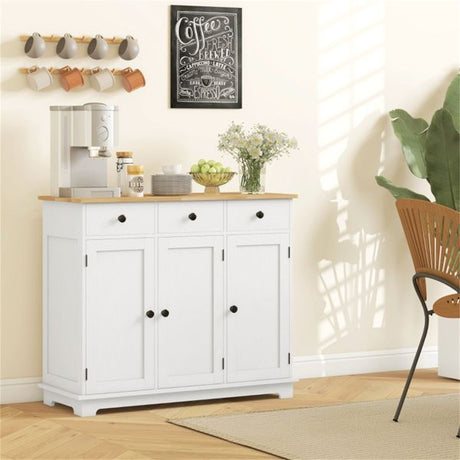 Multiroom Storage Cabinet with Three Drawers and Adjustable Shelves