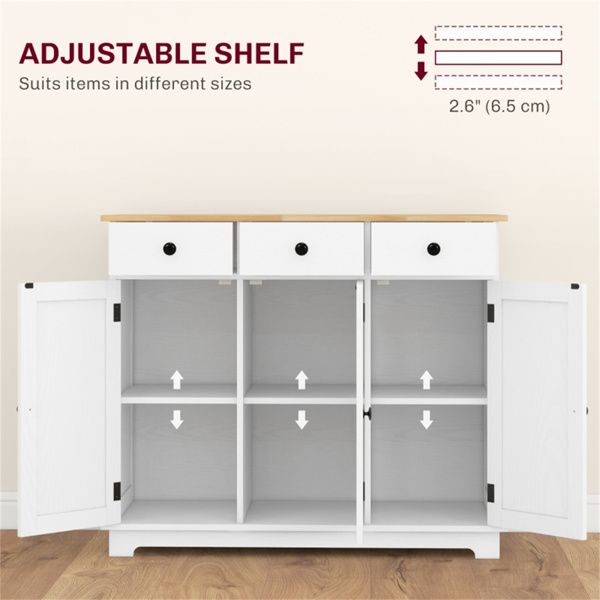 Multiroom Storage Cabinet with Three Drawers and Adjustable Shelves