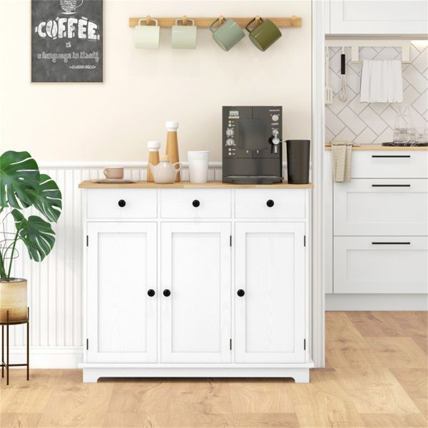 Multiroom Storage Cabinet with Three Drawers and Adjustable Shelves