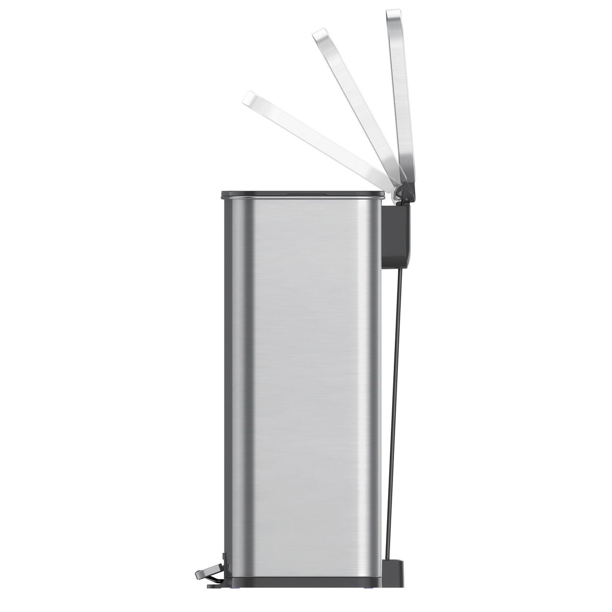 Slim Kitchen Step Trash Can with Soft-Close Lid and Stay-Open Function