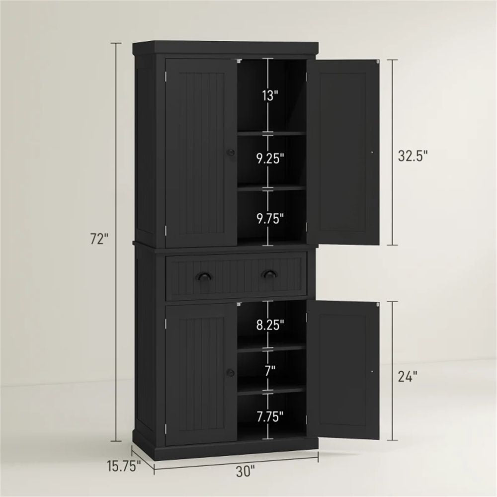 Colonial-Style Storage Cabinet with Adjustable Shelves