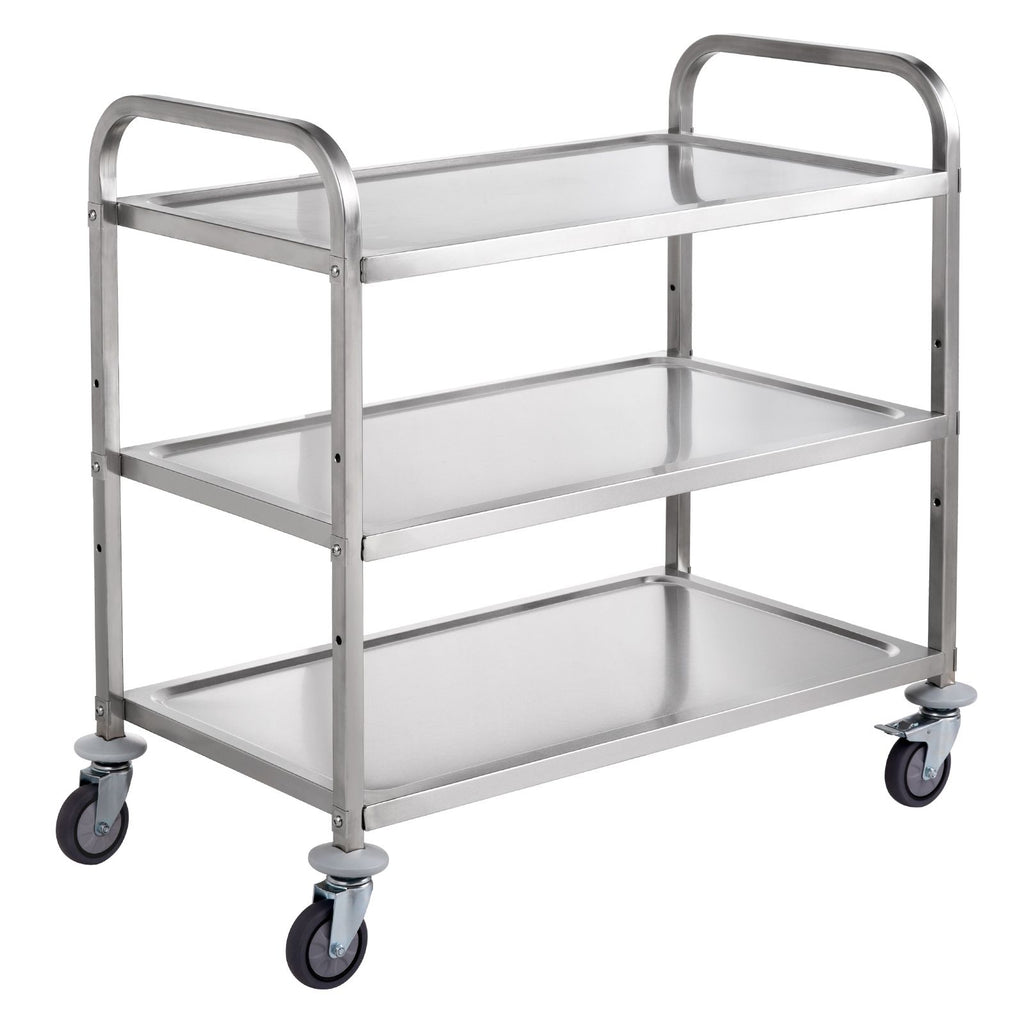 Three-Tier Rolling Utility Cart with Hooks