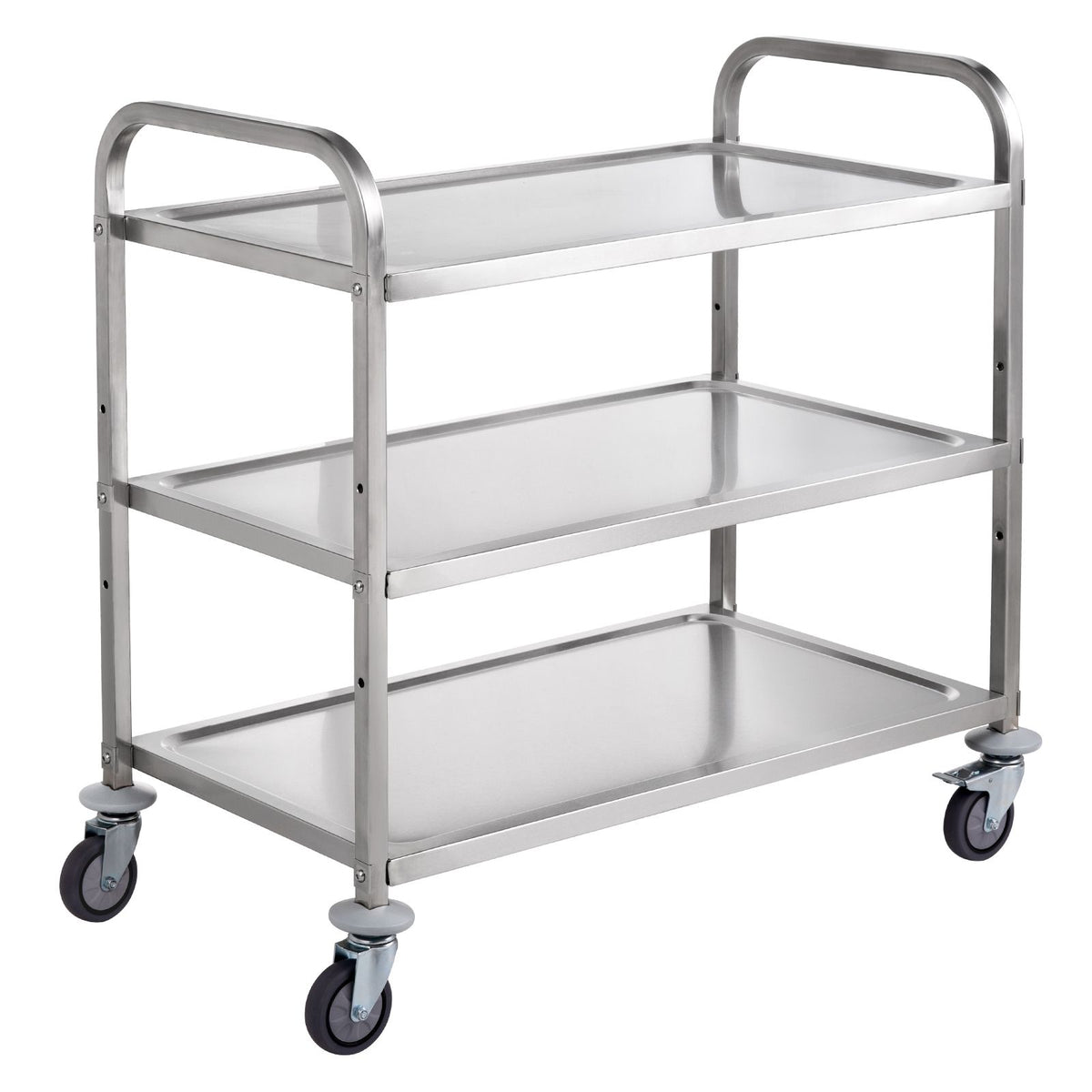 Three-Tier Rolling Utility Cart with Hooks