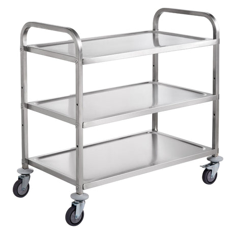 Three-Tier Rolling Utility Cart with Hooks
