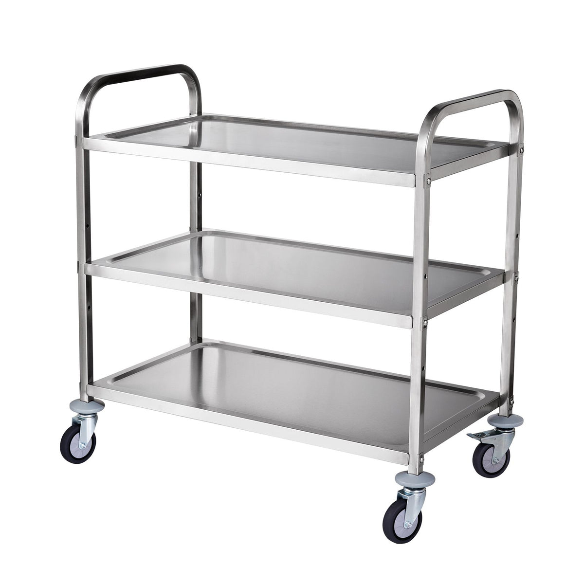 Three-Tier Rolling Utility Cart with Hooks