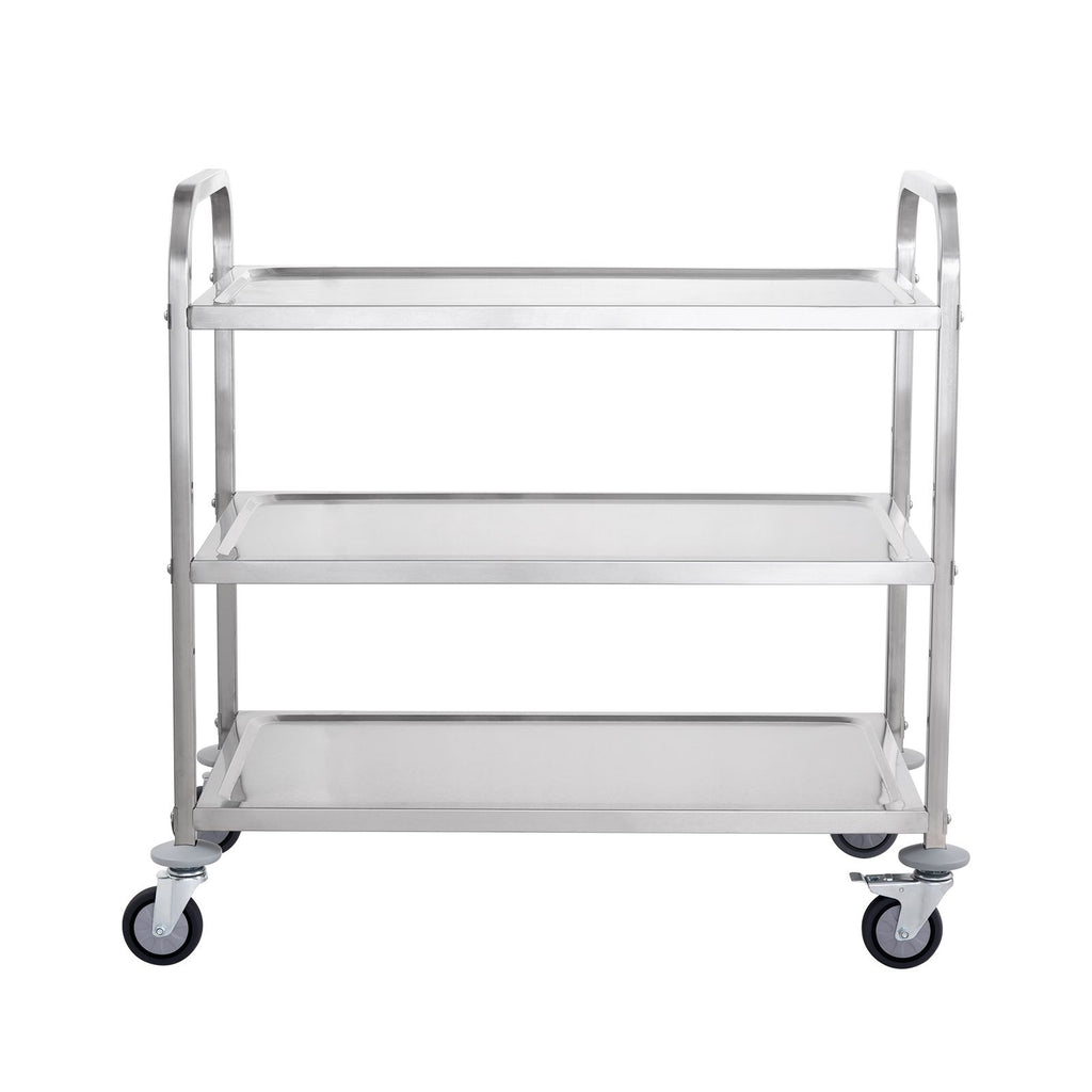 Three-Tier Rolling Utility Cart with Hooks