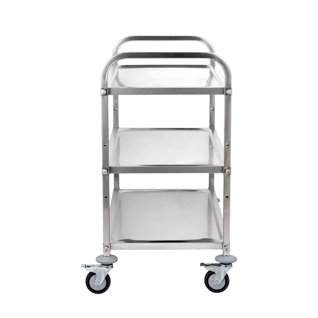 Three-Tier Rolling Utility Cart with Hooks