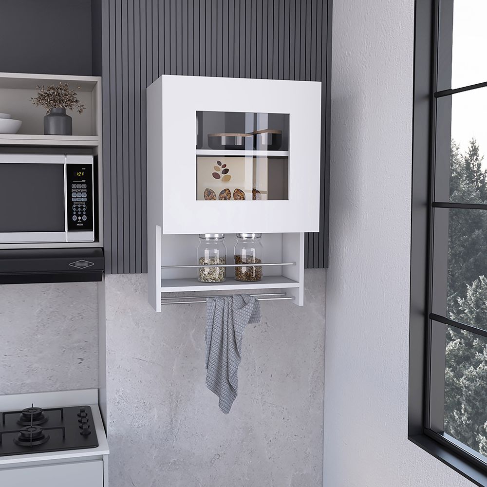 Papua White Kitchen Wall Cabinet with Three Shelves