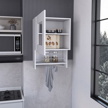 Papua White Kitchen Wall Cabinet with Three Shelves