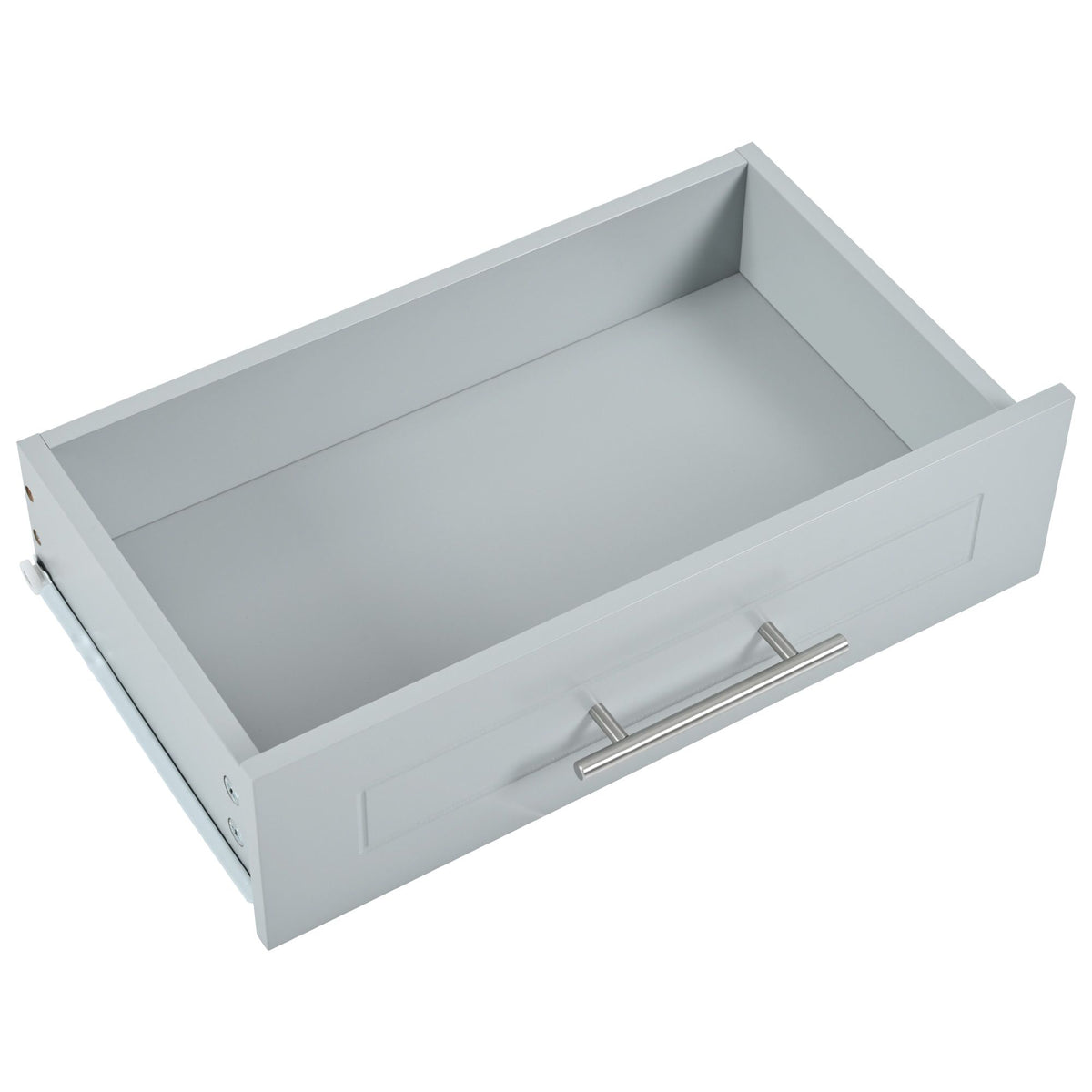 Fluted Rolling Kitchen Island with Concealed Trash Cabinet