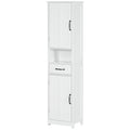 Tall Slim Bathroom Storage Cabinet with Adjustable Shelves and Sliding Drawer
