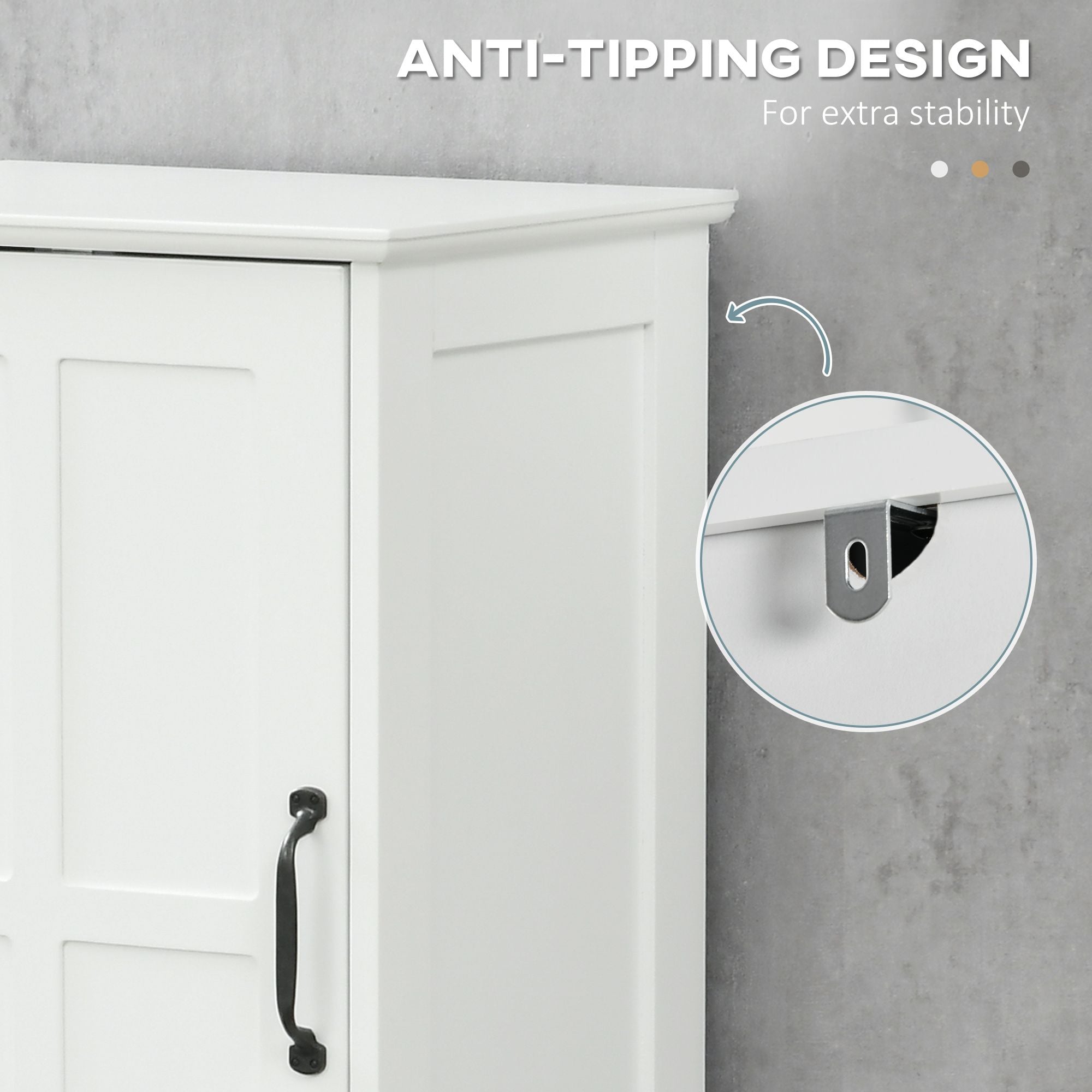 Tall Slim Bathroom Storage Cabinet with Adjustable Shelves and Sliding Drawer