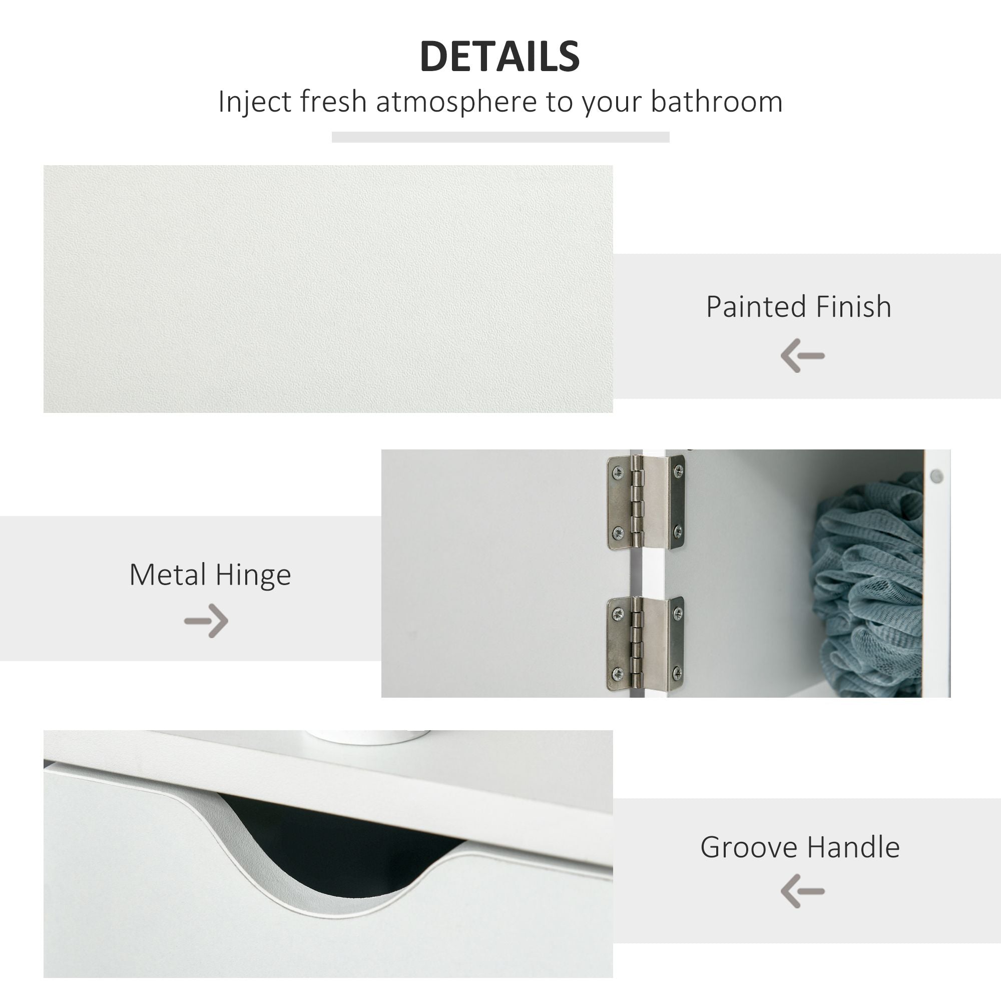 Slim Bathroom Linen Tower with Open and Concealed Storage