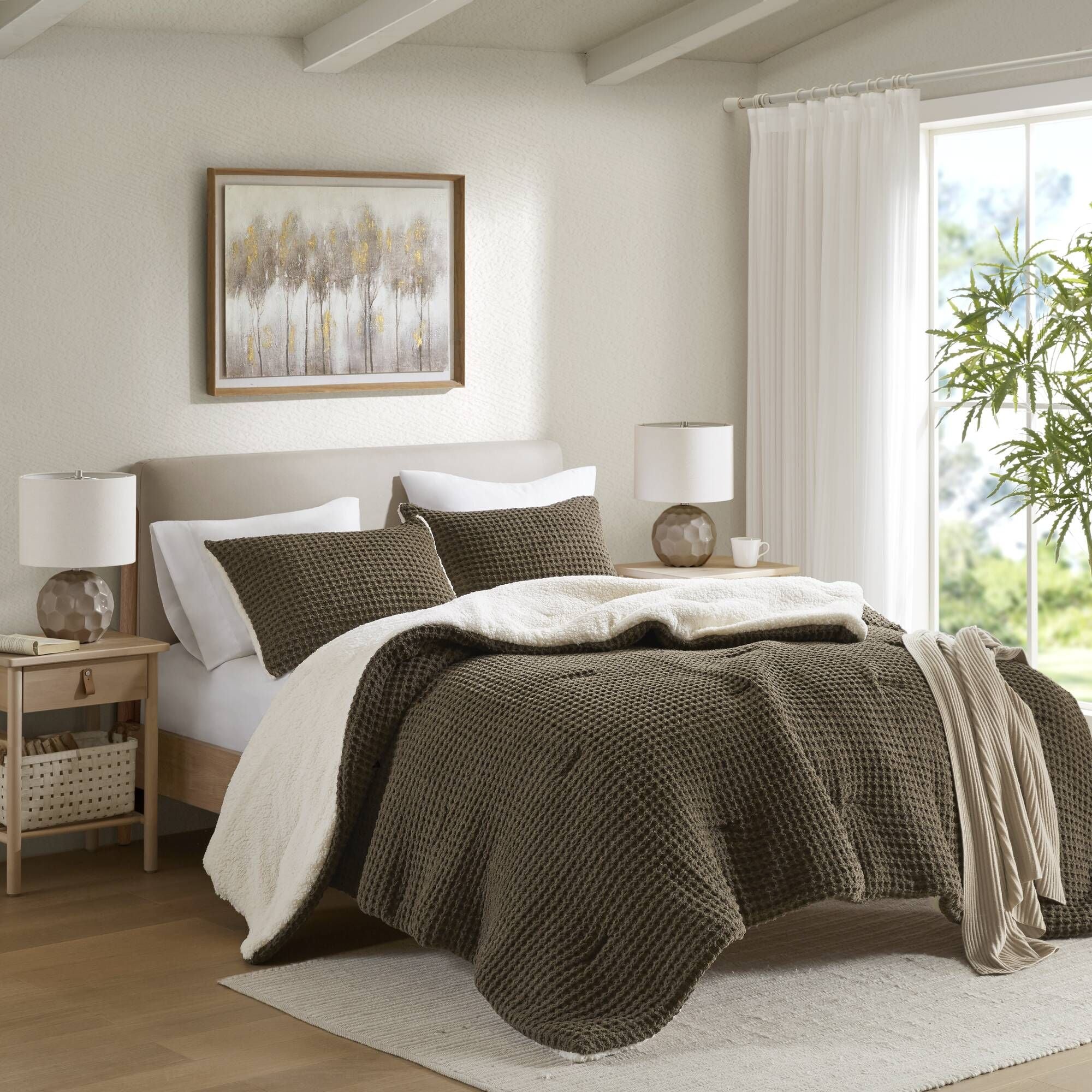 Knit Chenille Comforter Set for Twin – Includes Comforter and Shams