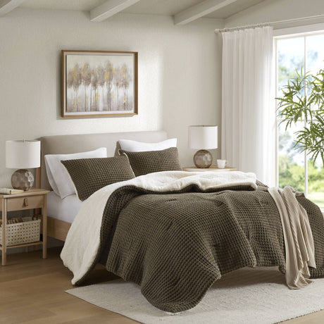 Knit Chenille Comforter Set for Twin – Includes Comforter and Shams