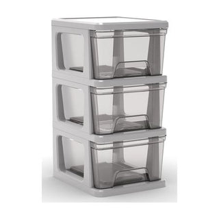 Silver Three-Drawer Storage Cart for Flexible Organization
