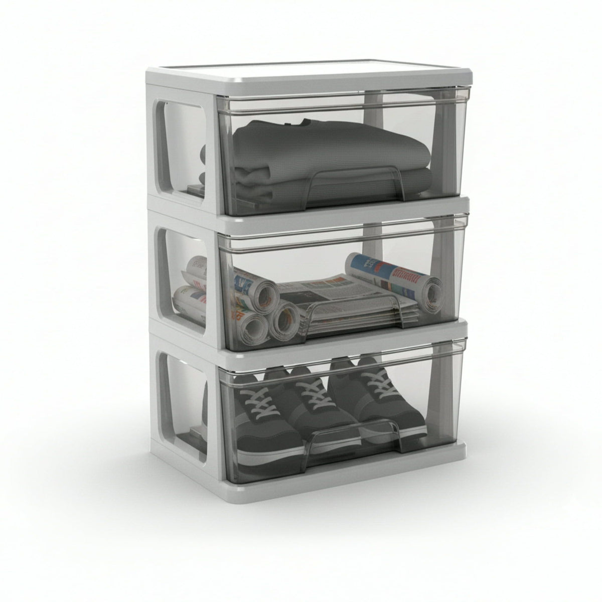 Three-Drawer Wide Storage Cart for Versatile Organization