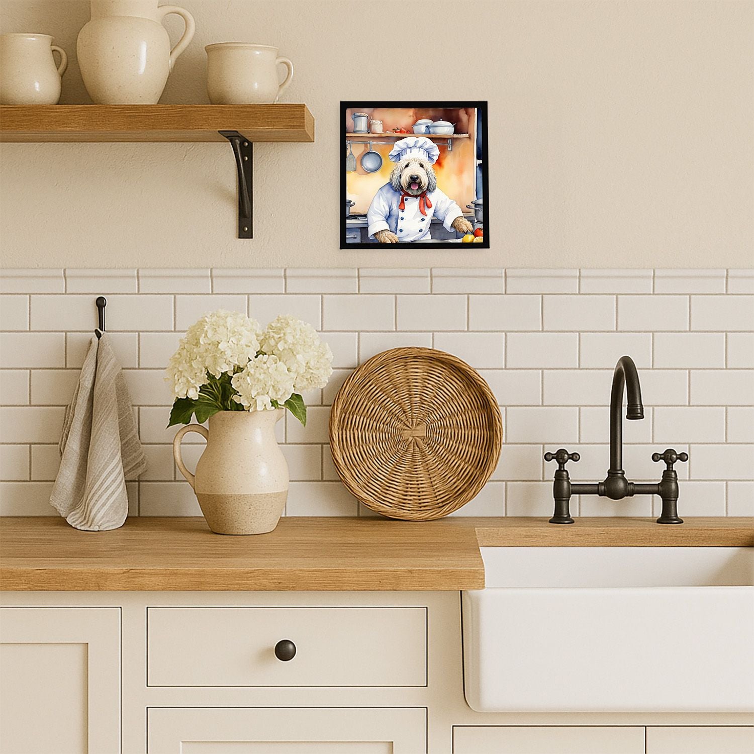 Komondor The Chef Framed Metal Print Wall Art