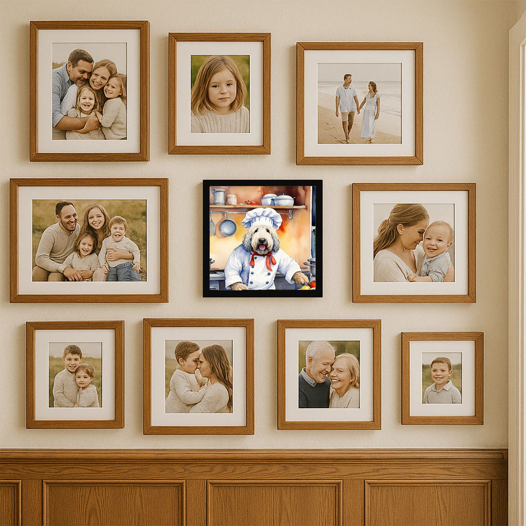 Komondor The Chef Framed Metal Print Wall Art