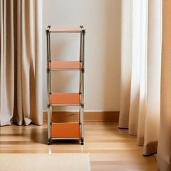 Korean orange 4-Tier practical Stainless steel Storage Shelving Unit, /shelf (49"H