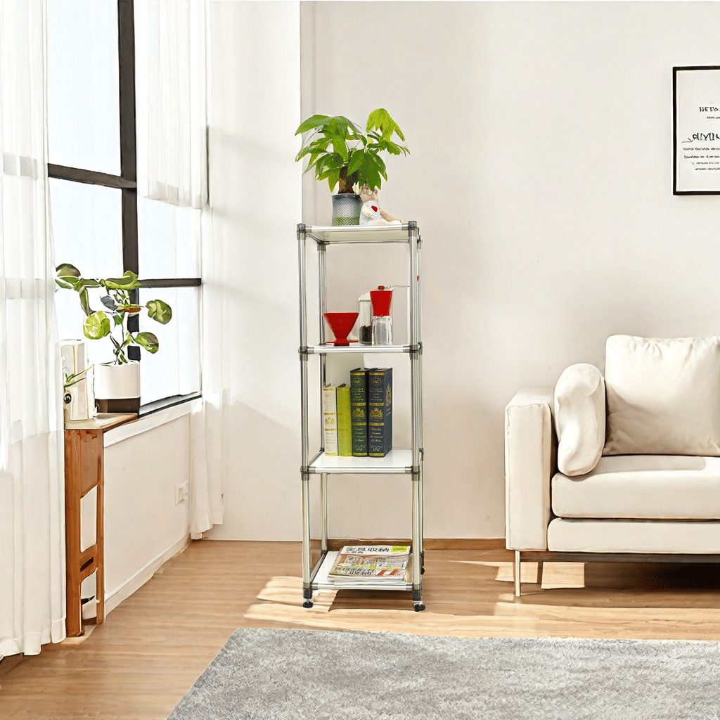 White 4-Tier Freestanding Storage Shelf