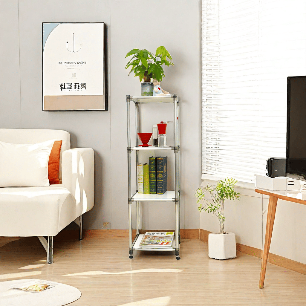 White 4-Tier Freestanding Storage Shelf