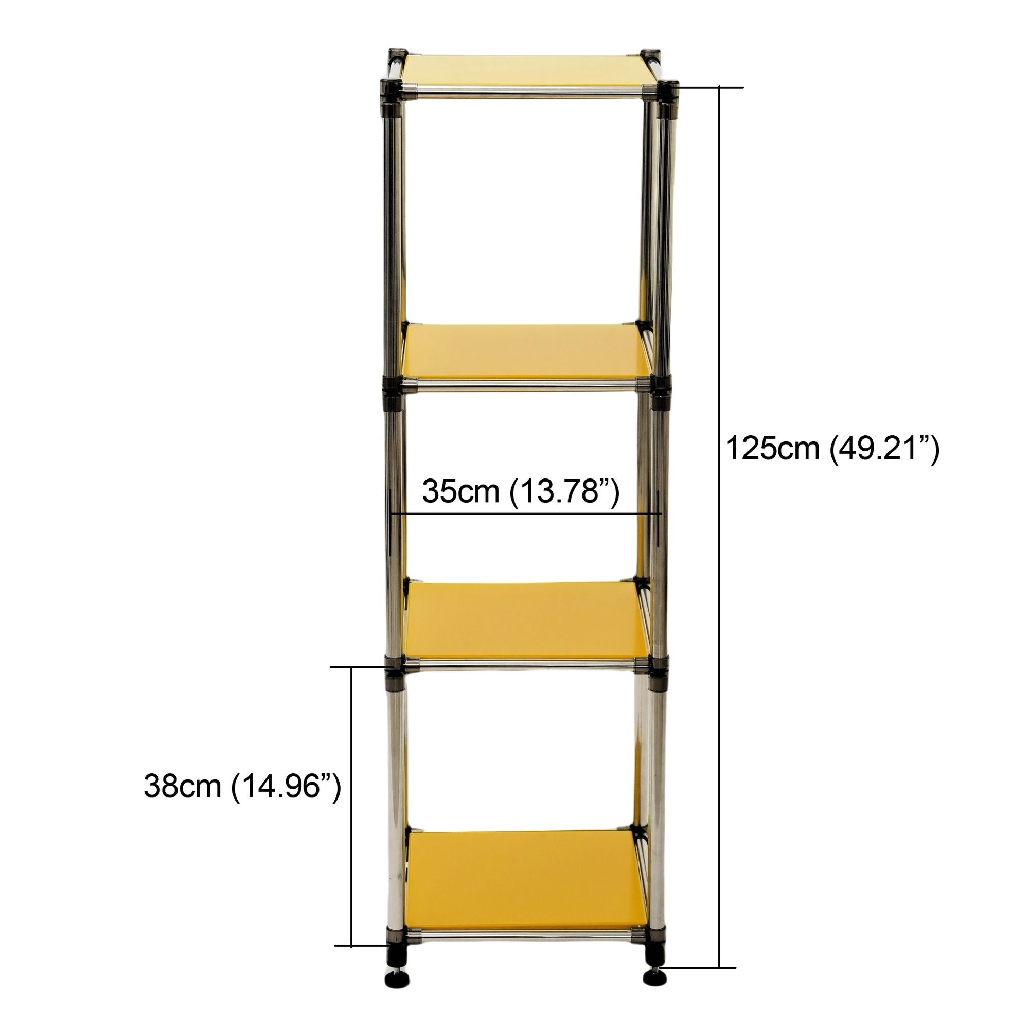 Yellow Four-Tier Freestanding Storage Shelf