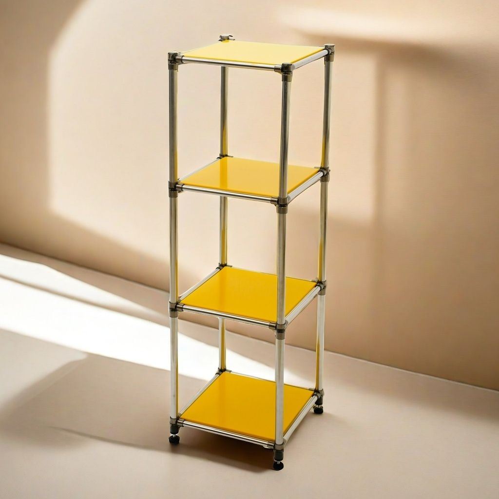 Yellow Four-Tier Freestanding Storage Shelf