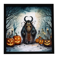 Krampus Spooky Halloween Wall Art – Framed Metal Print