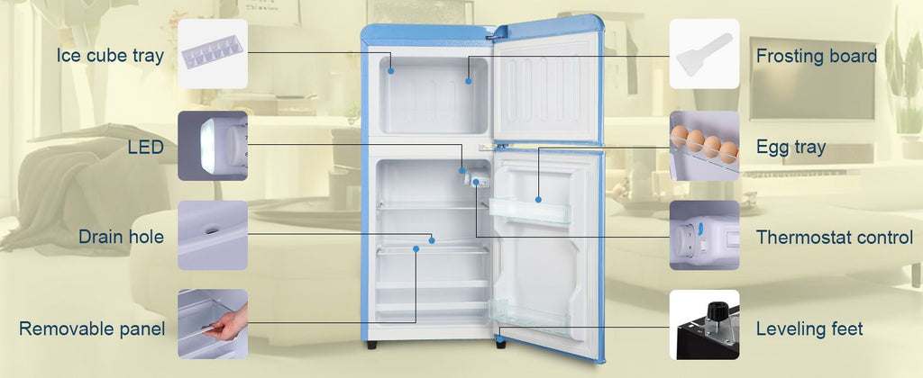 Compact Refrigerator with Freezer for Dorm, Office, Apartment