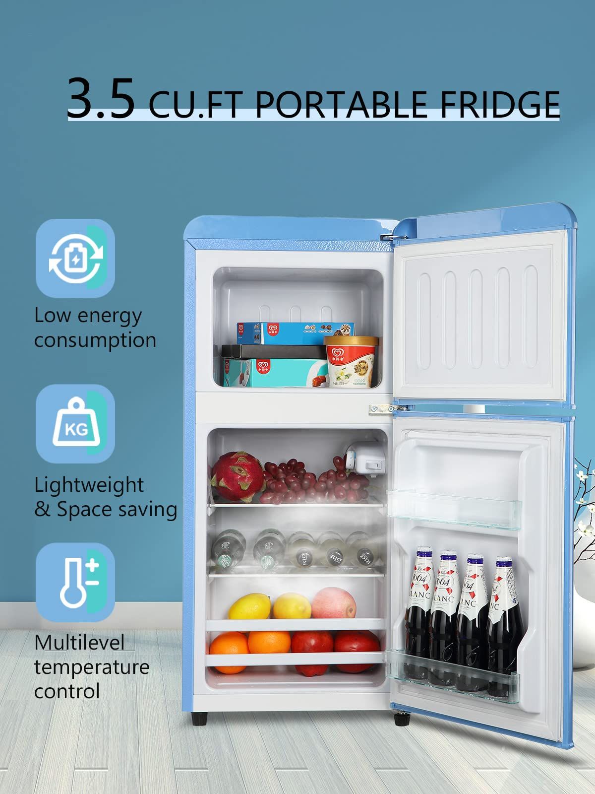 Compact Refrigerator with Freezer for Dorm, Office, Apartment