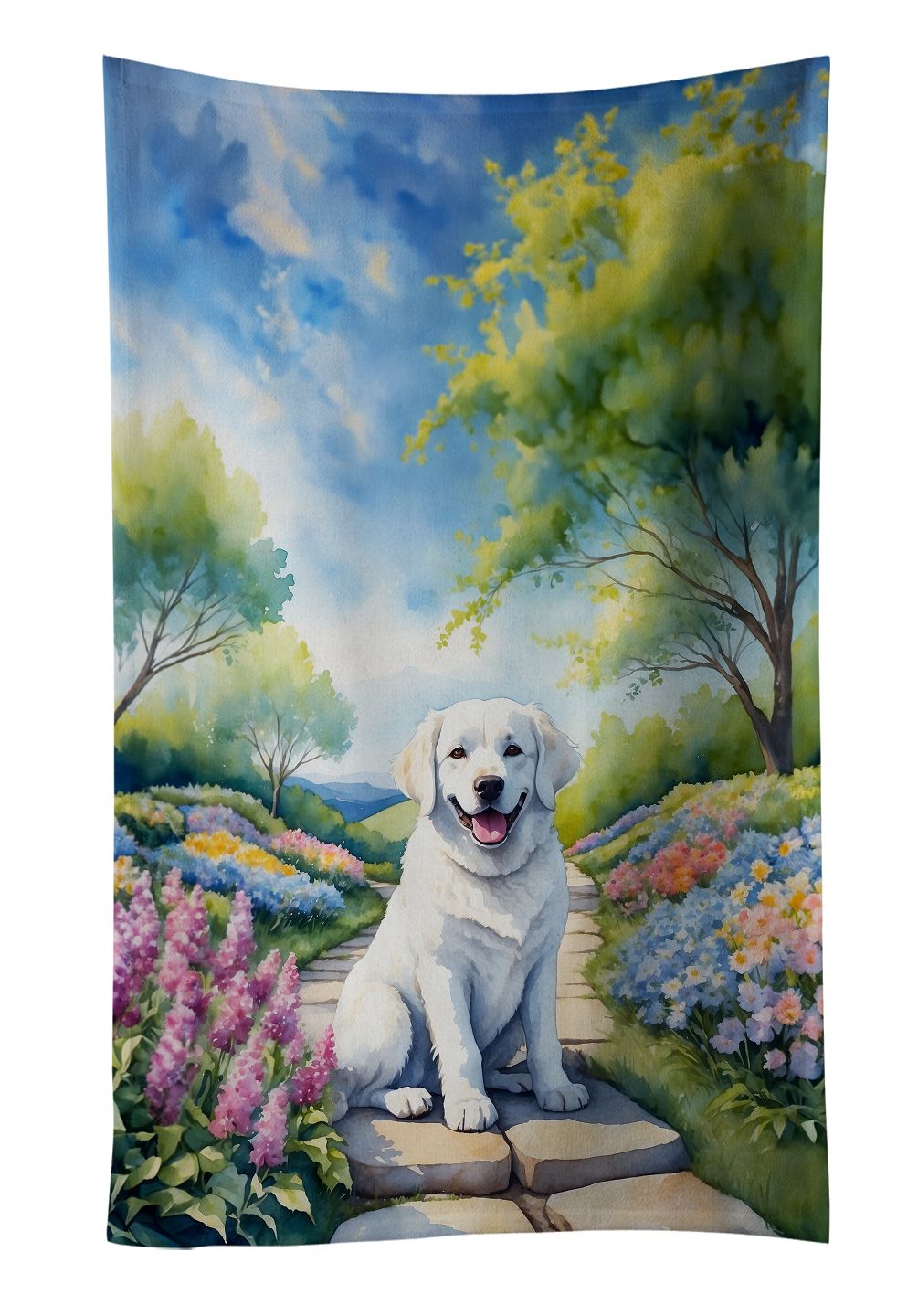 Kuvasz Spring Path Decorative Kitchen Towel