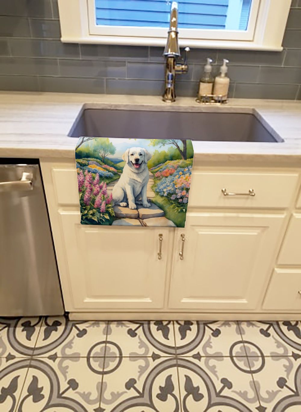 Kuvasz Spring Path Decorative Kitchen Towel