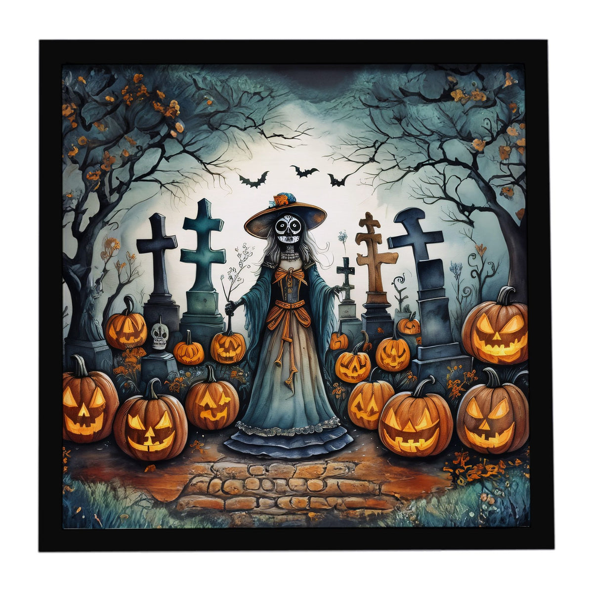 La Catrina Skeleton Halloween Framed Wall Art