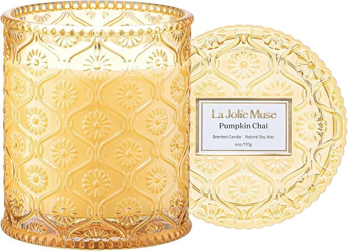 LA Jolie Muse Pumpkin Chai Candle for Autumn