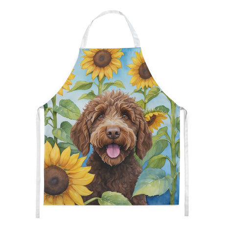 Labradoodle in Sunflowers Bib Apron