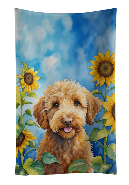Labradoodle in Sunflowers Kitchen Towel
