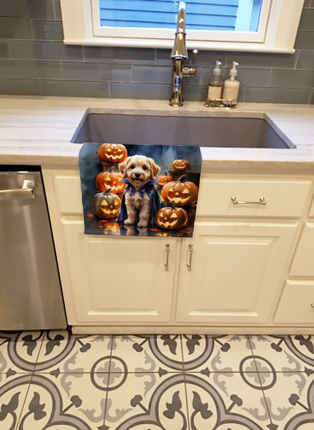 Premium Halloween Kitchen Towel – Minky Plush Front, Cotton Terry Back – Absorbent & everyday