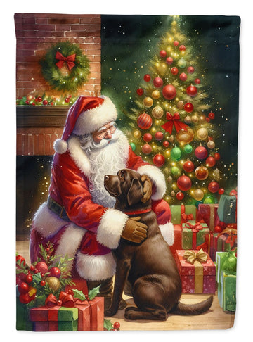Labrador Retriever and Santa Claus Garden Flag