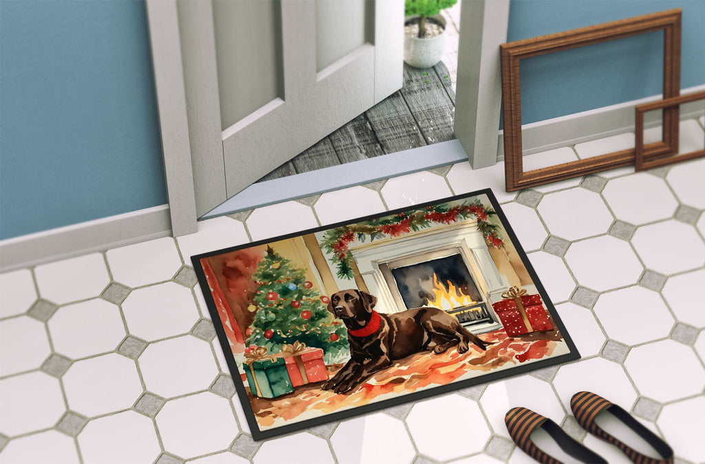 Labrador Retriever Cozy Christmas Doormat Front Door Mat Indoor Outdoor Rugs for Entryway, Non Slip