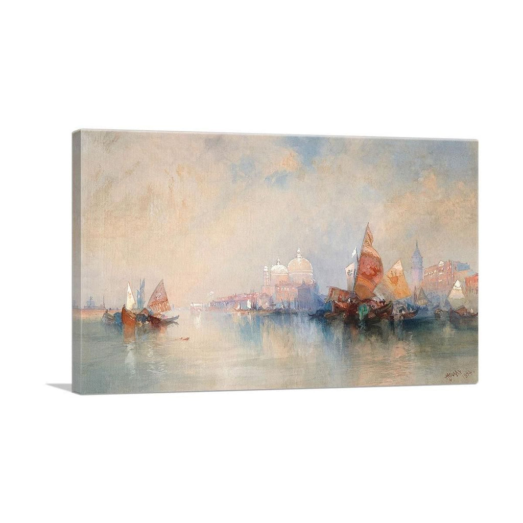 Lagoon Looking Toward Santa Maria Della Salute 1894 – Premium Canvas Art - 28" x 20" / 70cm x 50cm (approx) / Standard Framed Canvas Print
