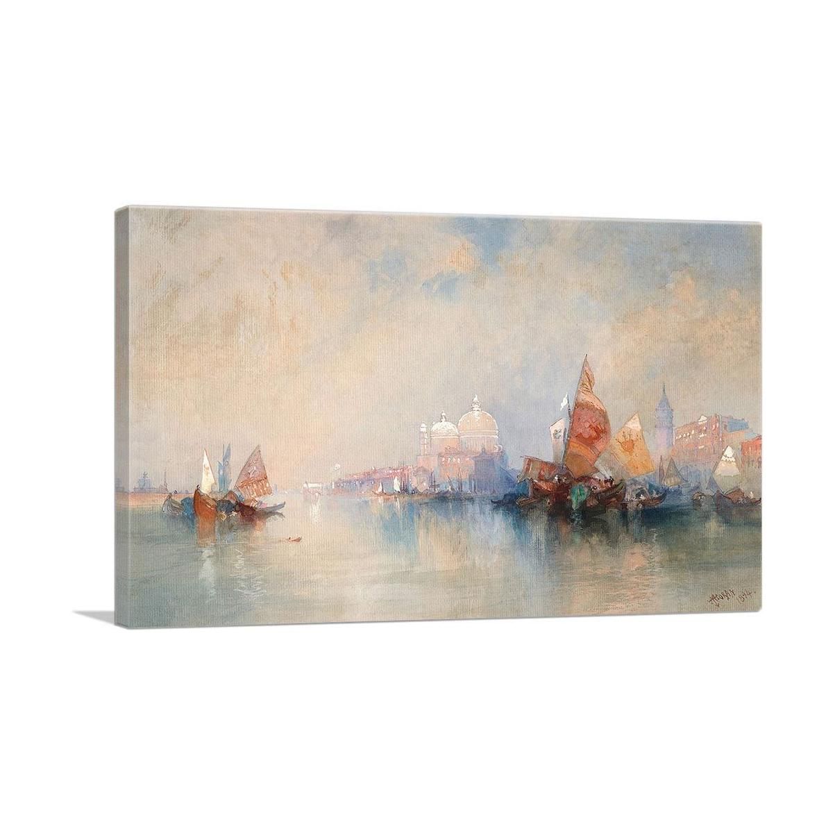Lagoon Looking Toward Santa Maria Della Salute 1894 – Premium Canvas Art - 28" x 20" / 70cm x 50cm (approx) / Standard Framed Canvas Print