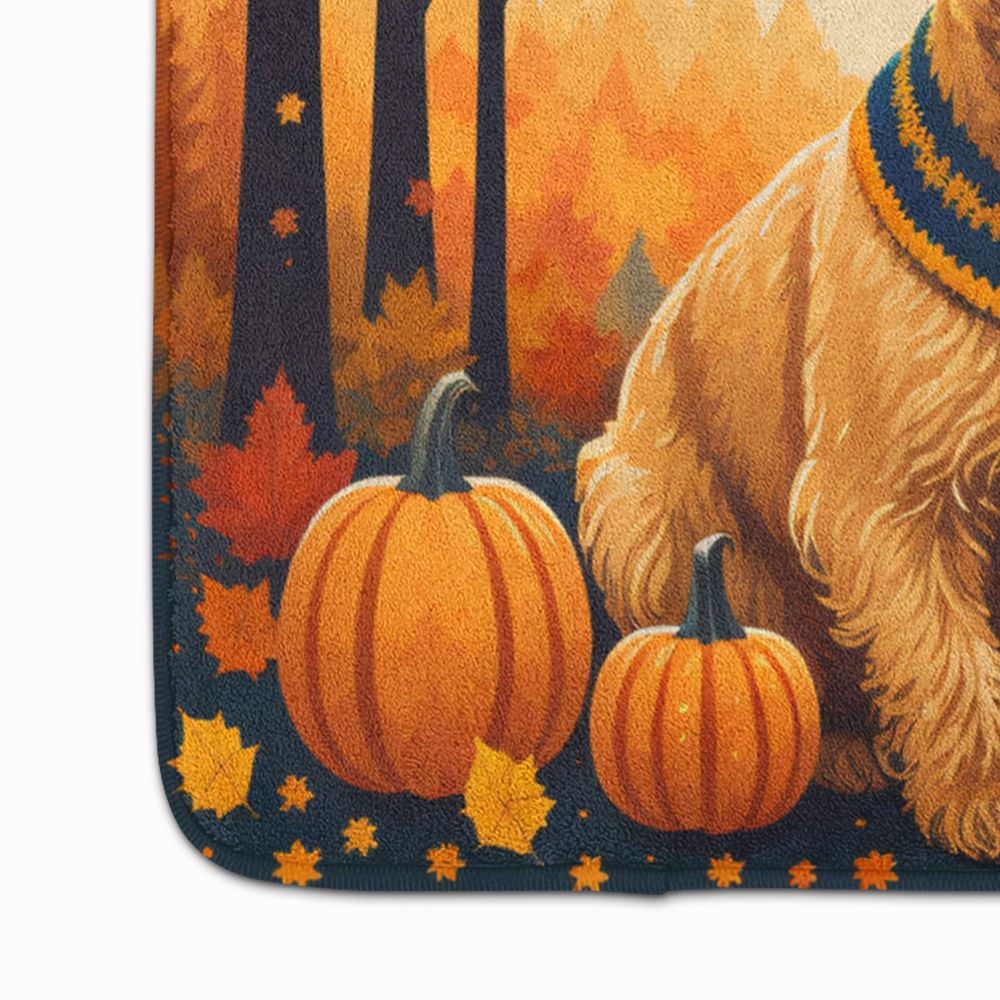Lakeland Terrier Fall Cushioned Kitchen and Bath Mat