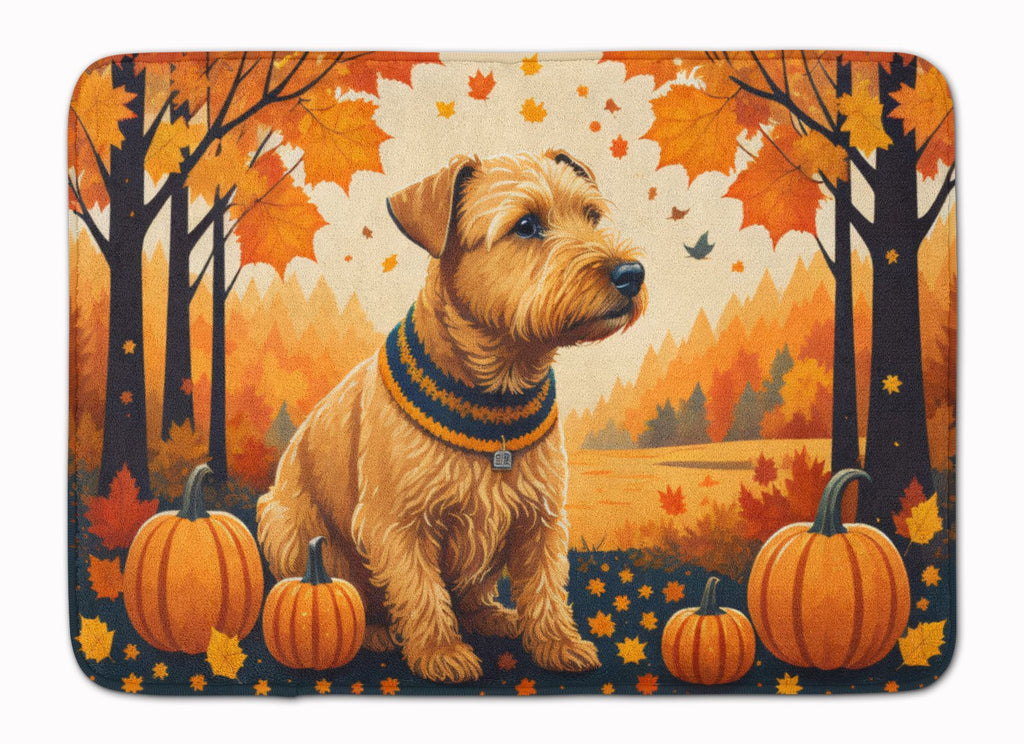 Lakeland Terrier Fall Cushioned Kitchen and Bath Mat