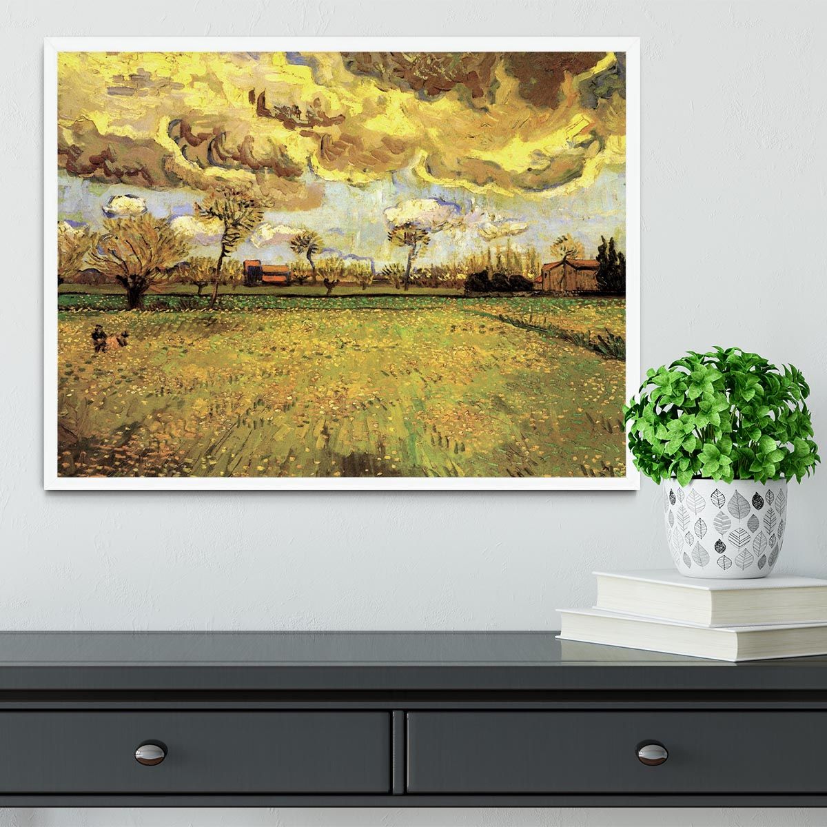 Van Gogh Landscape Under a Stormy Sky Framed Print