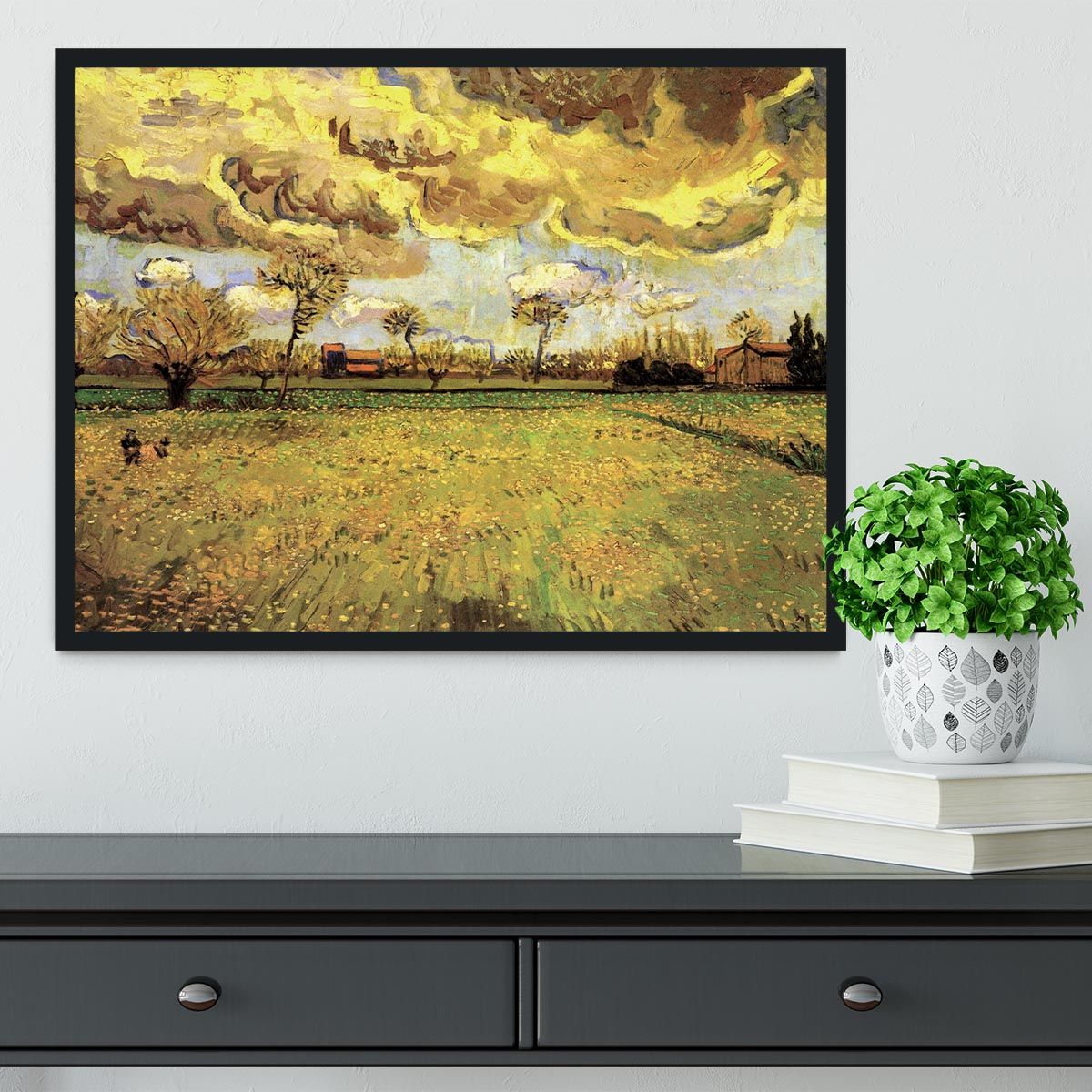 Van Gogh Landscape Under a Stormy Sky Framed Print