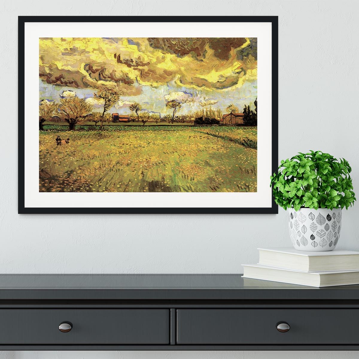 Van Gogh Landscape Under a Stormy Sky Framed Print