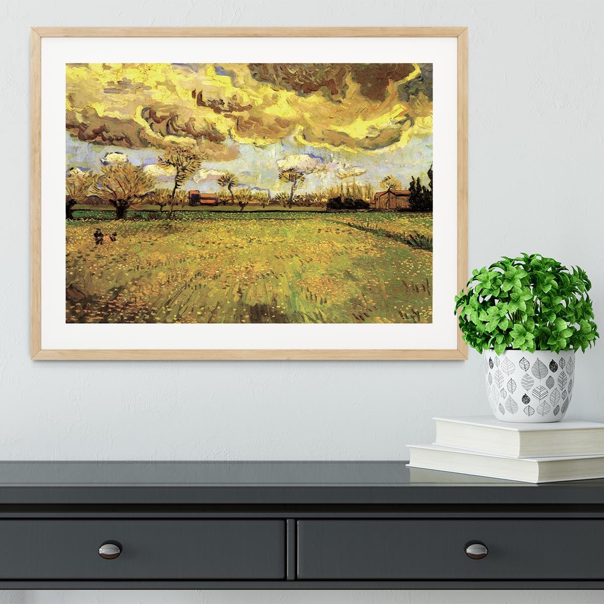 Van Gogh Landscape Under a Stormy Sky Framed Print