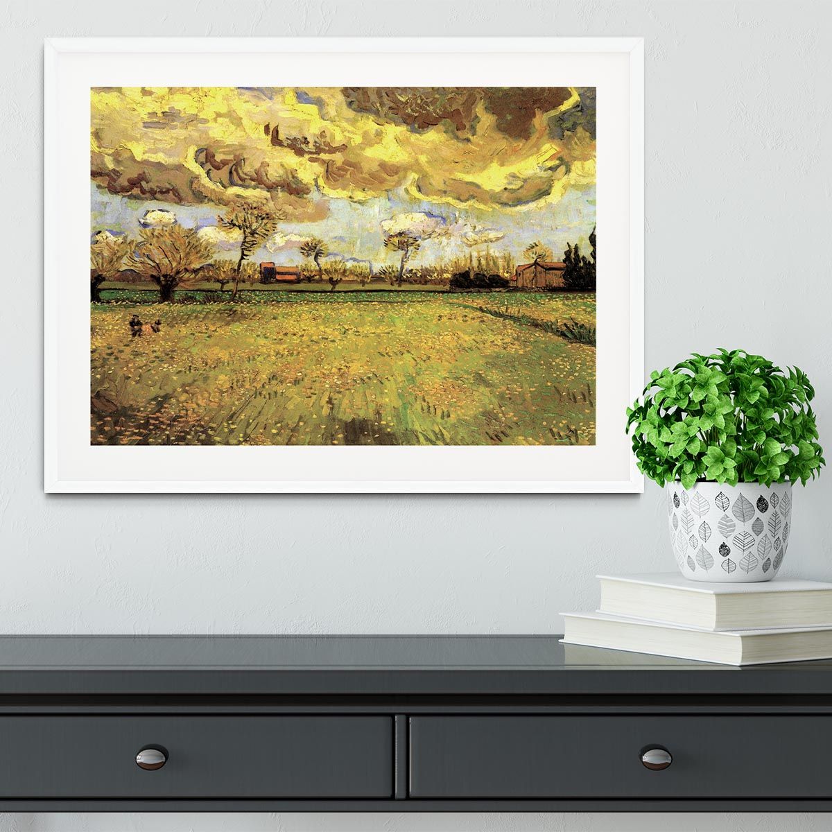 Van Gogh Landscape Under a Stormy Sky Framed Print