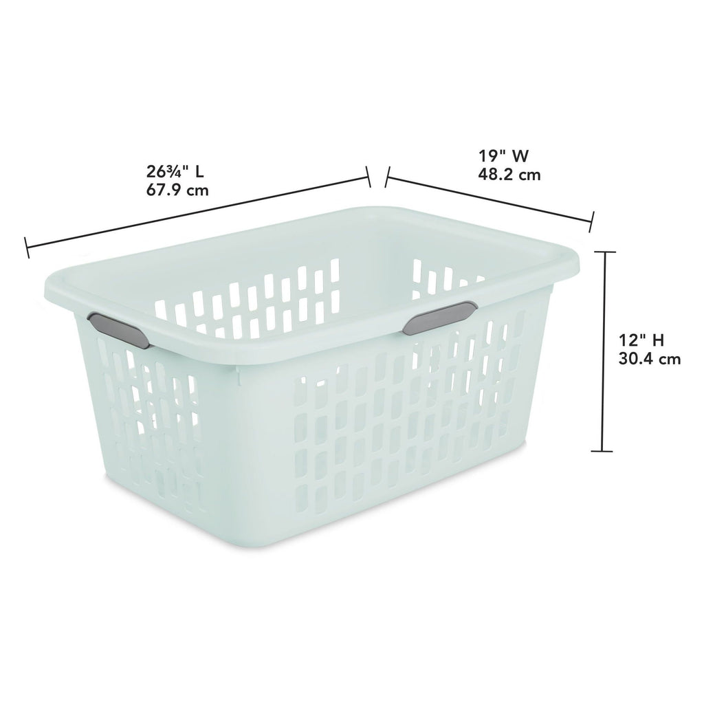 Large 2 Bushel Plastic Laundry Basket with 4 Comfort Grip Handles - Mint, 6 Pack